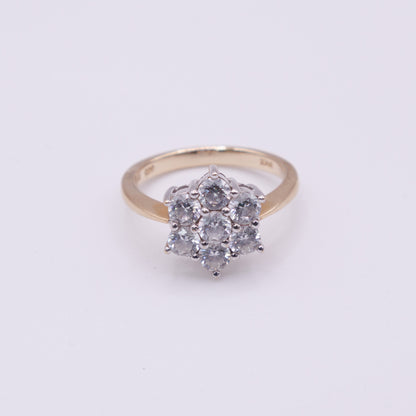 Second-Hand 14ct Yellow Gold CZ Cluster Ring
