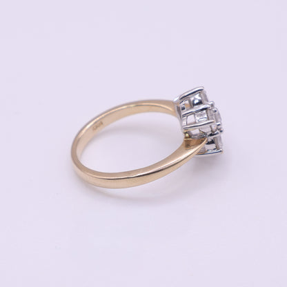 Second-Hand 14ct Yellow Gold CZ Cluster Ring