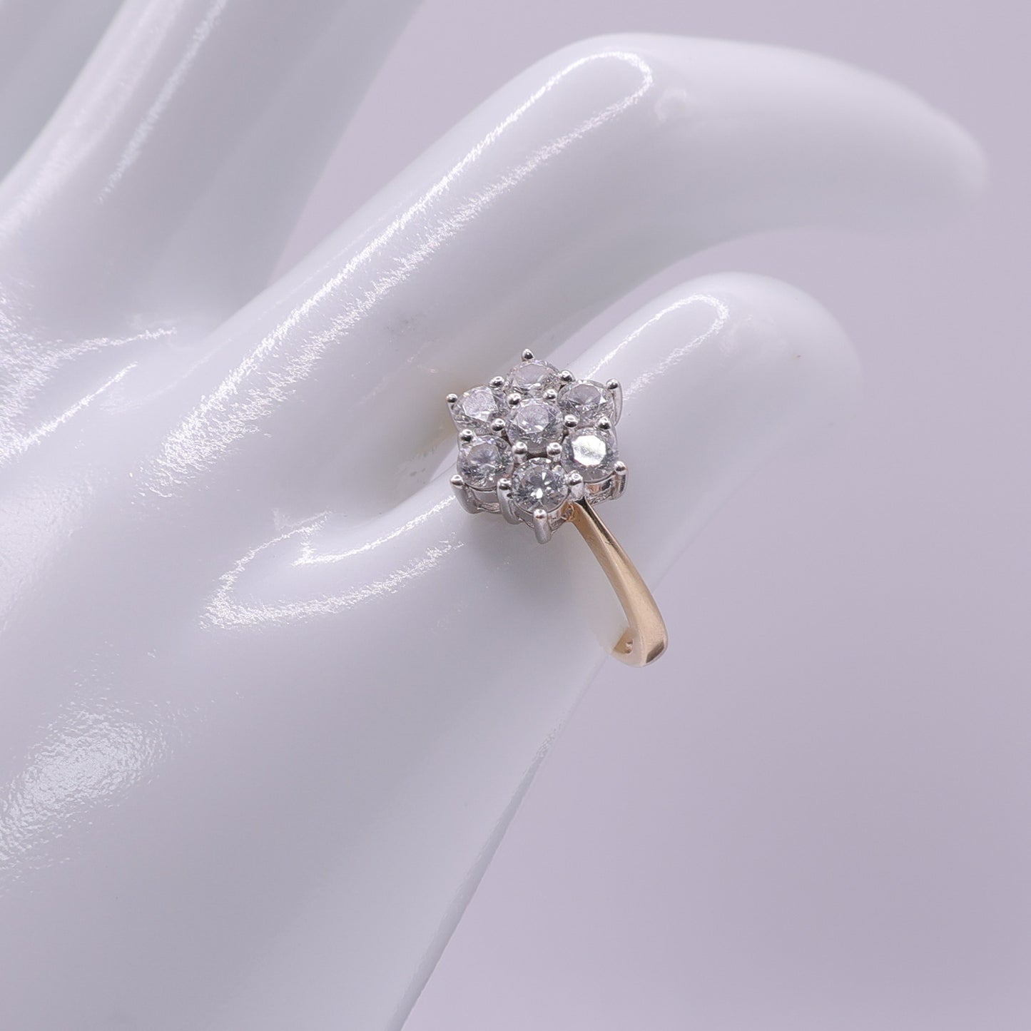 Second-Hand 14ct Yellow Gold CZ Cluster Ring