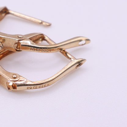 Second-Hand 14ct Yellow Gold CZ Drop Earrings