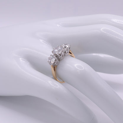 Second-Hand 14ct Yellow Gold CZ Three Stone Ring