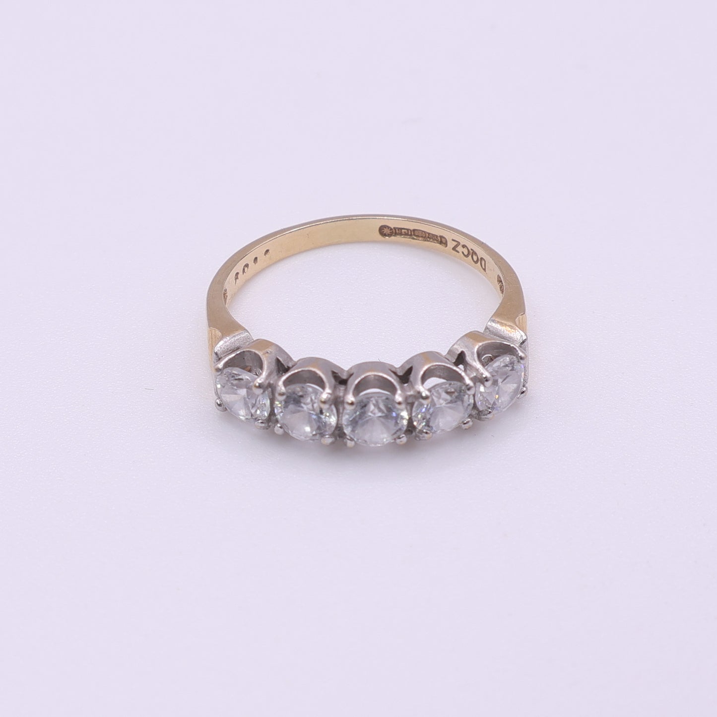 Second-Hand 14ct Yellow Gold CZ Half Eternity Ring