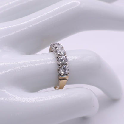 Second-Hand 14ct Yellow Gold CZ Half Eternity Ring