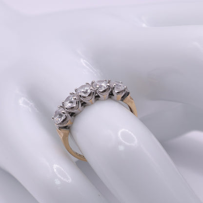 Second-Hand 14ct Yellow Gold CZ Half Eternity Ring