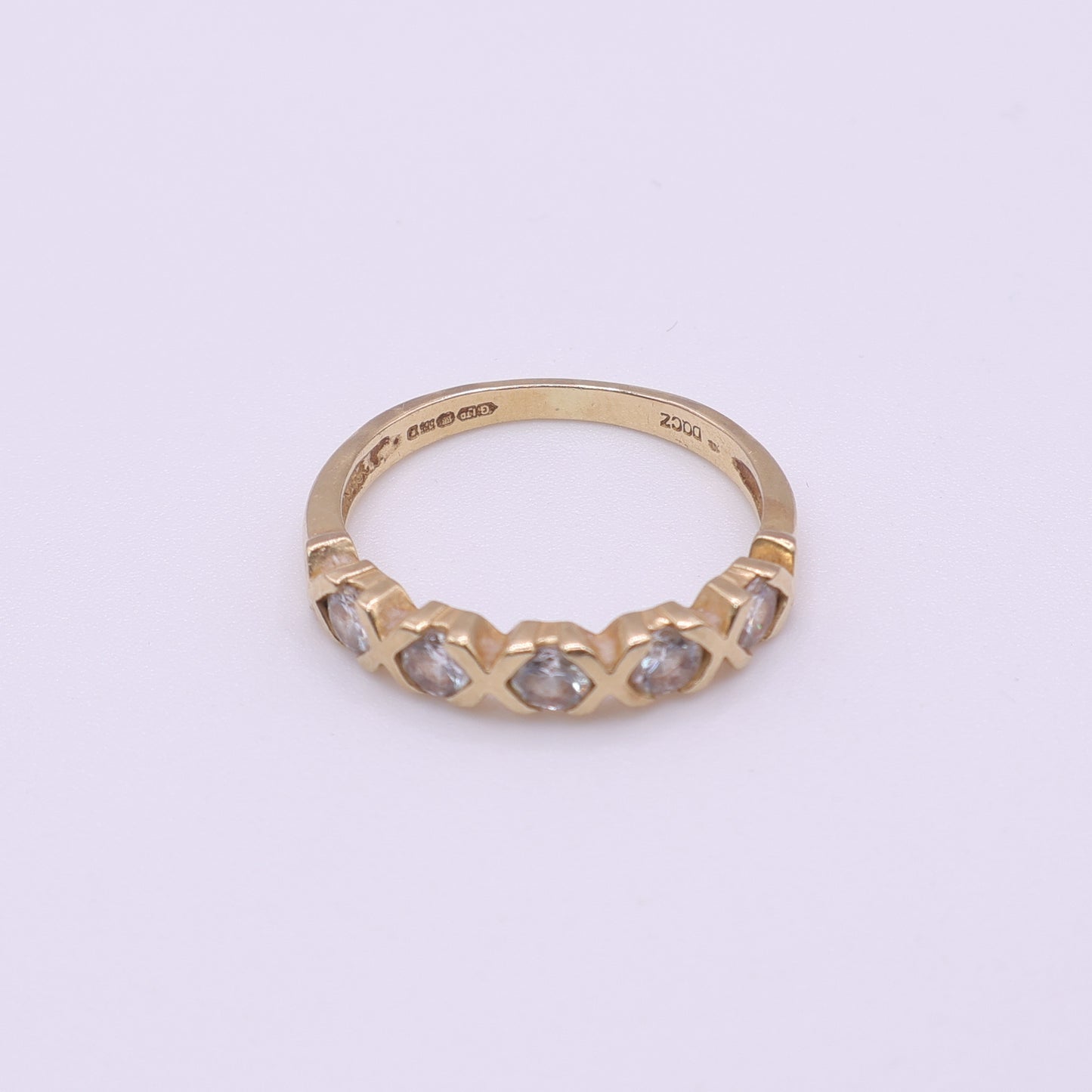 Second-Hand 14ct Yellow Gold Five-Stone Half Eternity Ring