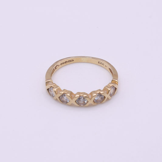 Second-Hand 14ct Yellow Gold Five-Stone Half Eternity Ring