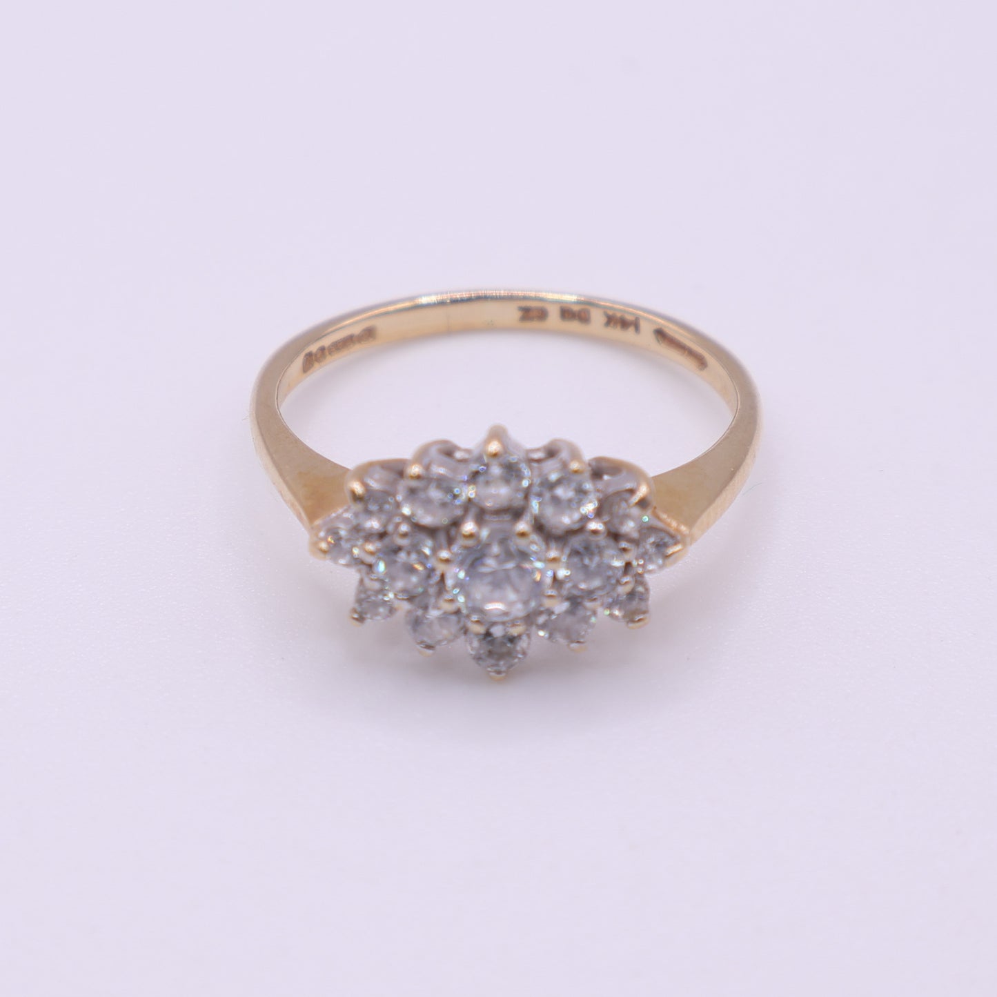 Second-Hand 14ct Yellow Gold Cluster CZ Ring