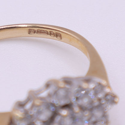 Second-Hand 14ct Yellow Gold Cluster CZ Ring