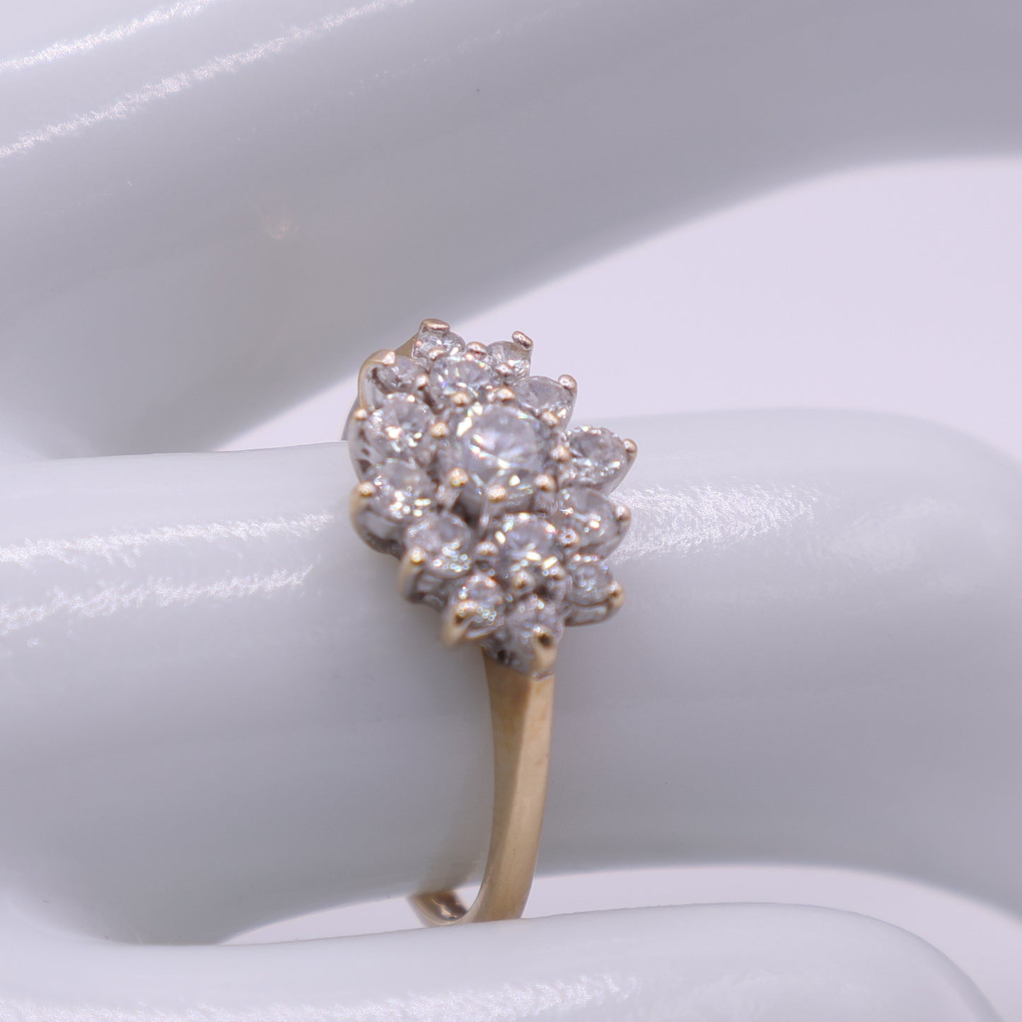 Second-Hand 14ct Yellow Gold Cluster CZ Ring