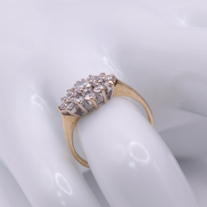 Second-Hand 14ct Yellow Gold Cluster CZ Ring