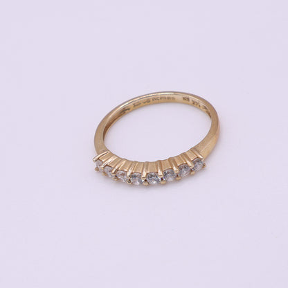 Second-Hand 14ct Yellow Gold 8 stone CZ Half Eternity Ring