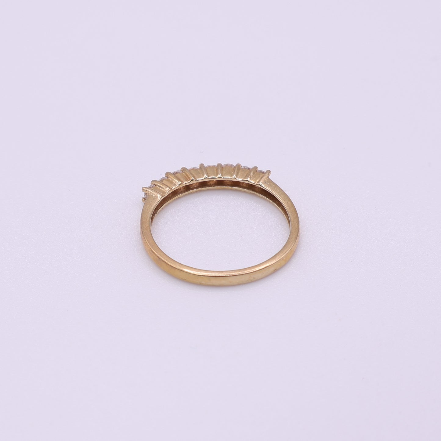 Second-Hand 14ct Yellow Gold 8 stone CZ Half Eternity Ring