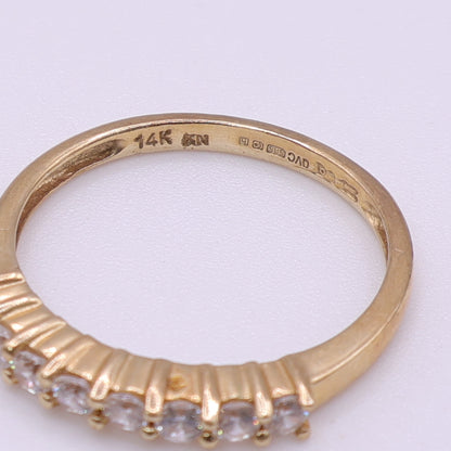 Second-Hand 14ct Yellow Gold 8 stone CZ Half Eternity Ring