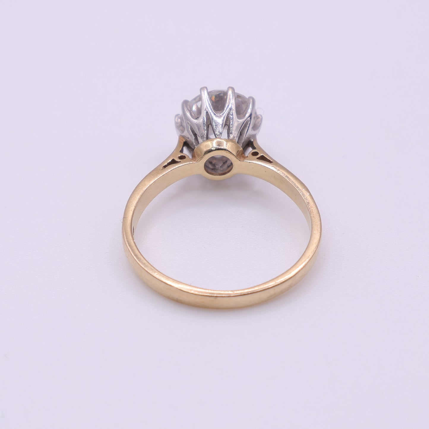 Second-Hand 14ct Yellow Gold Raised CZ Solitaire Ring