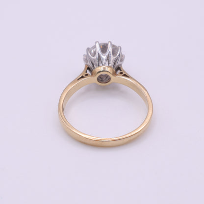 Second-Hand 14ct Yellow Gold Raised CZ Solitaire Ring