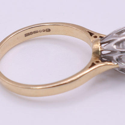 Second-Hand 14ct Yellow Gold Raised CZ Solitaire Ring