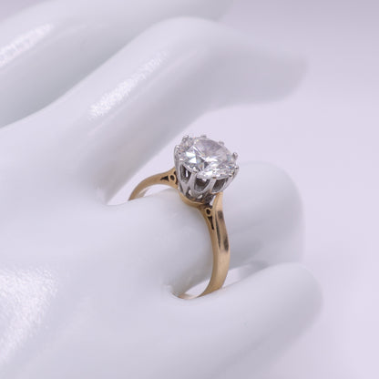 Second-Hand 14ct Yellow Gold Raised CZ Solitaire Ring