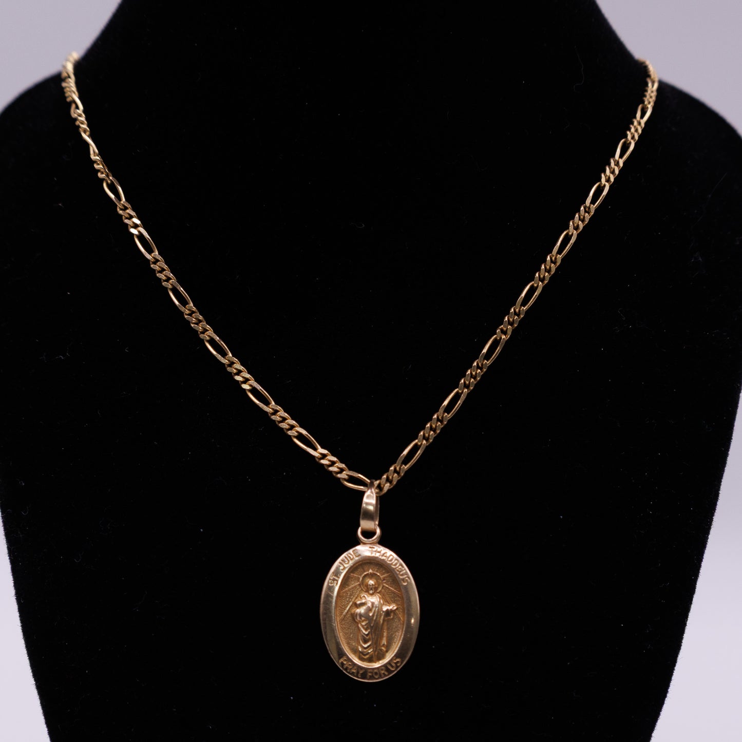 14ct Yellow Gold St Jude Pendant Necklace