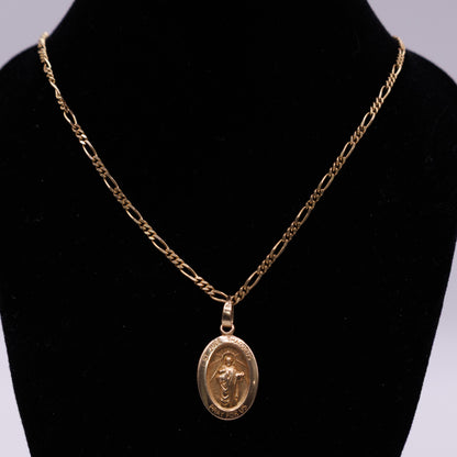 14ct Yellow Gold St Jude Pendant Necklace