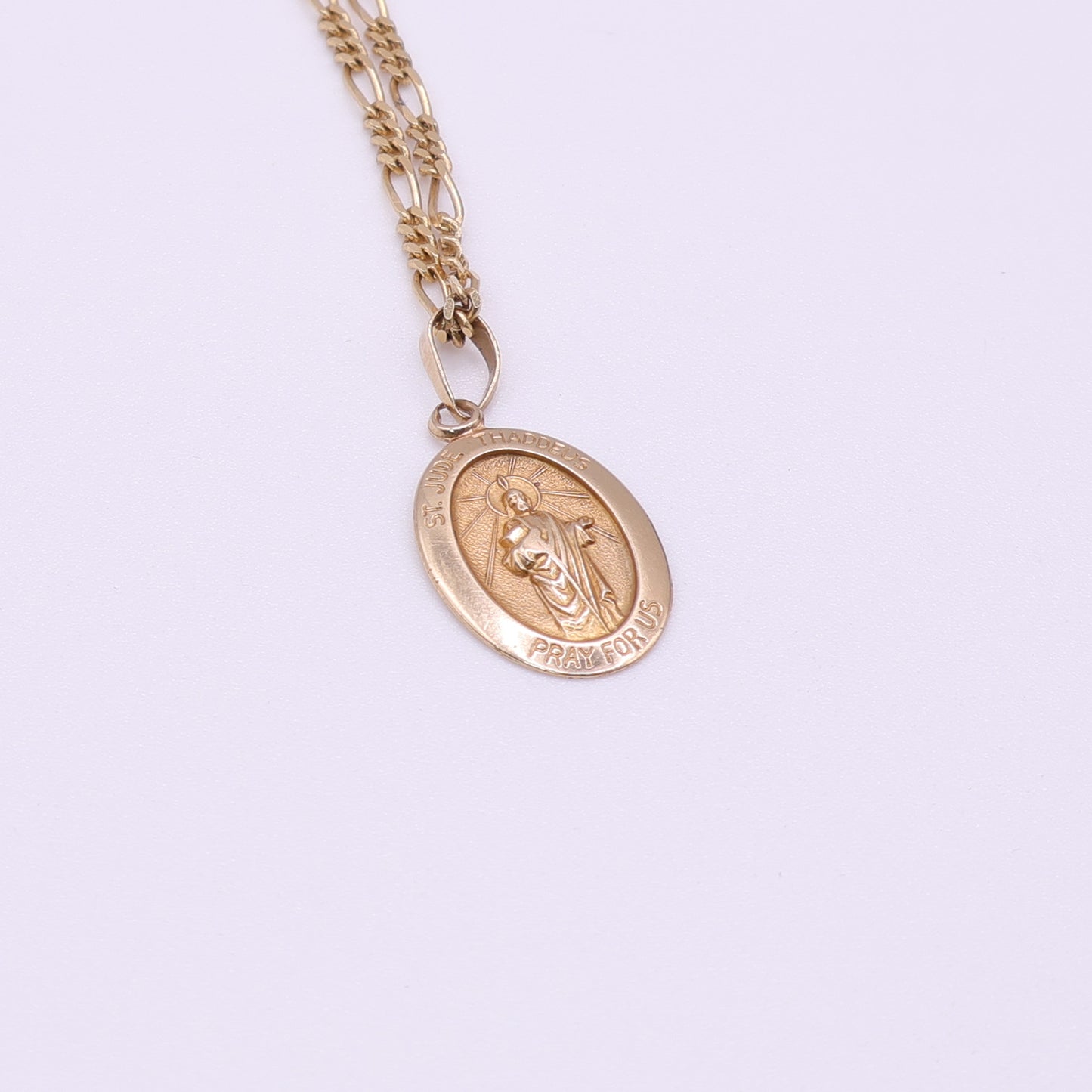 14ct Yellow Gold St Jude Pendant Necklace