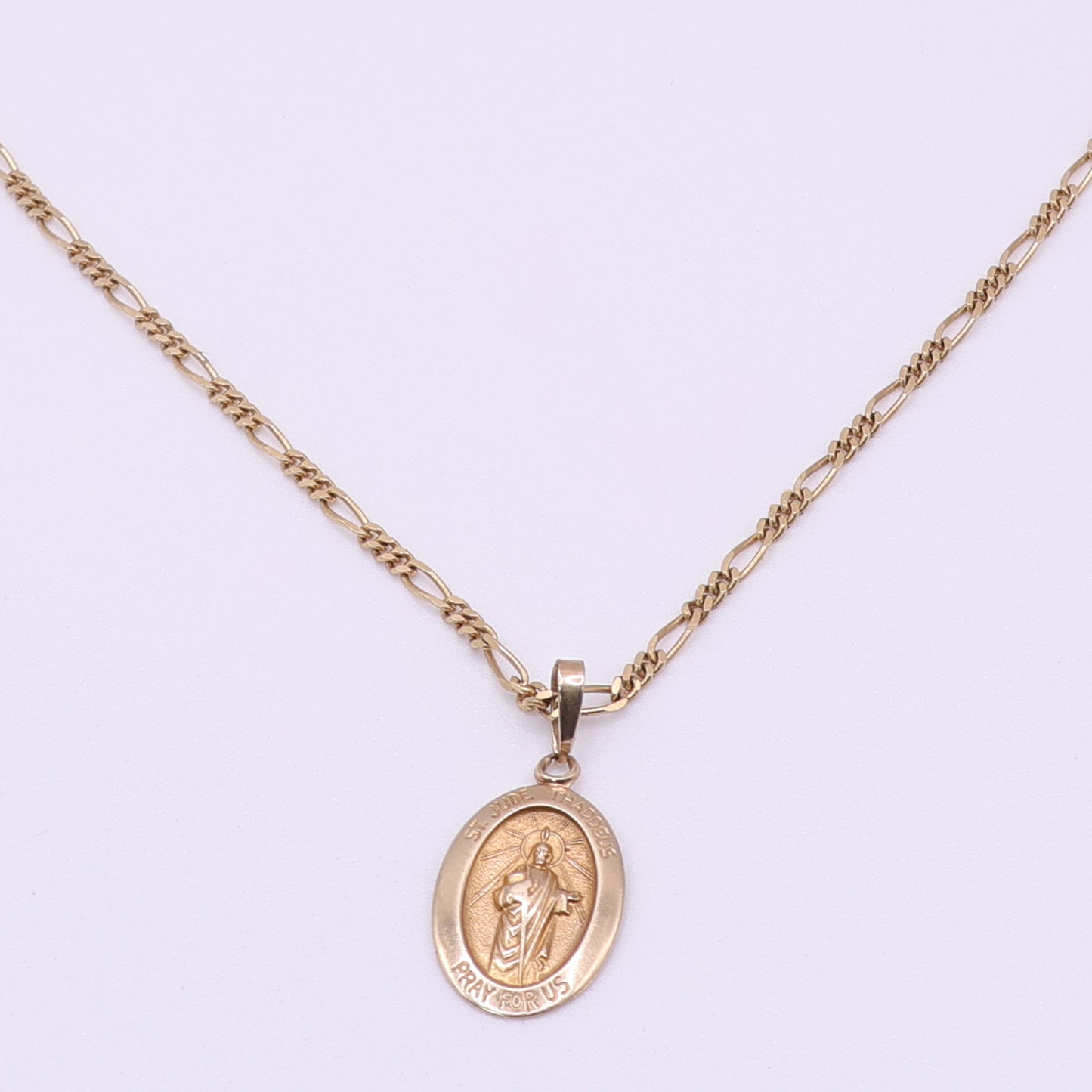 14ct Yellow Gold St Jude Pendant Necklace