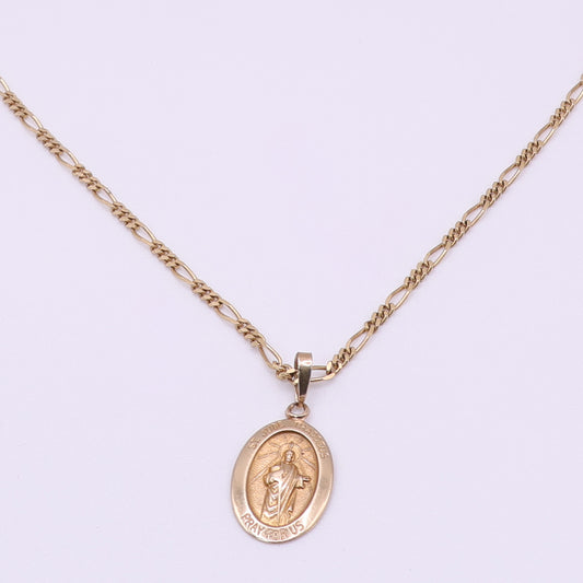 Second Hand 14ct Yellow Gold St Jude Pendant Necklace