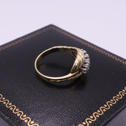 14ct Yellow Gold 0.28ct Diamond Rope Detail Ring
