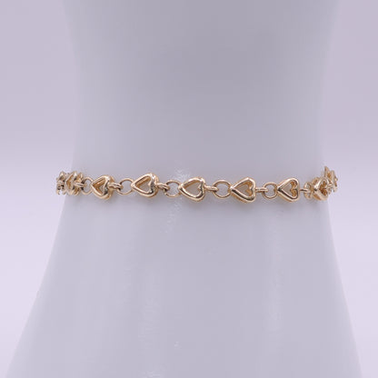 Second Hand 14ct Yellow Gold Heart Link Bracelet