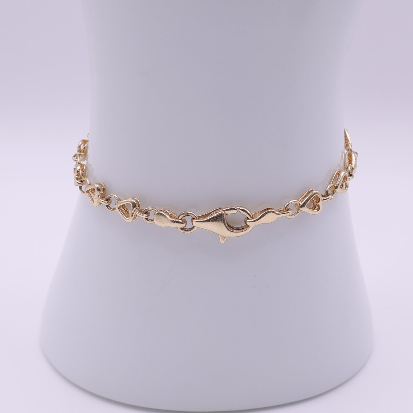Second Hand 14ct Yellow Gold Heart Link Bracelet