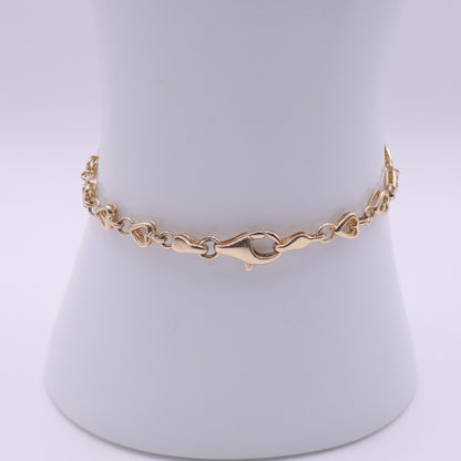 Second Hand 14ct Yellow Gold Heart Link Bracelet