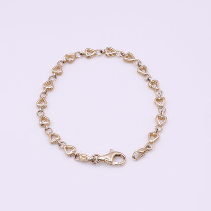 Second Hand 14ct Yellow Gold Heart Link Bracelet