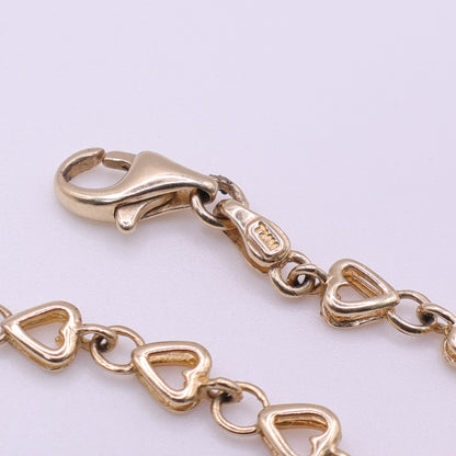 Second Hand 14ct Yellow Gold Heart Link Bracelet