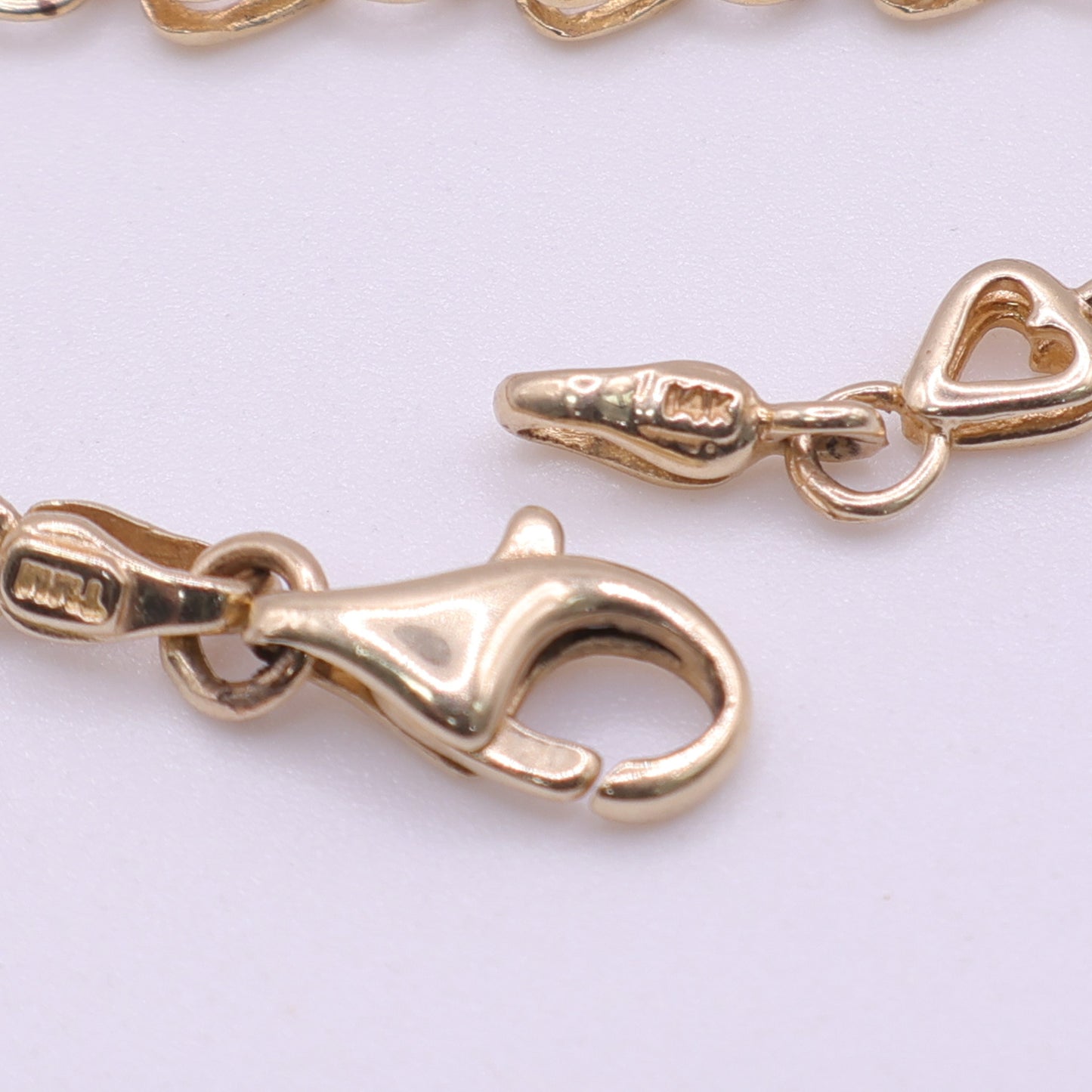 Second Hand 14ct Yellow Gold Heart Link Bracelet
