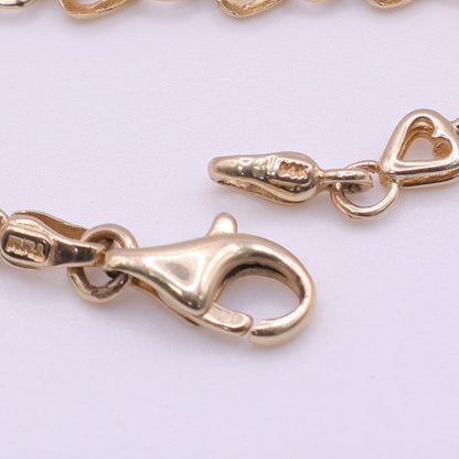 Second Hand 14ct Yellow Gold Heart Link Bracelet