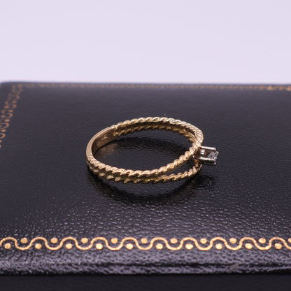 Second Hand 18ct Yellow Gold Twisted Band Diamond Ring