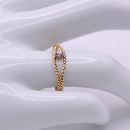 Second Hand 18ct Yellow Gold Twisted Band Diamond Ring