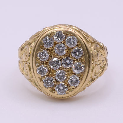 Second Hand 18ct Yellow Gold Diamond Cluster Ring