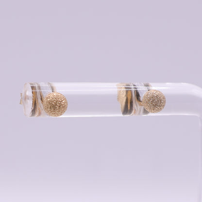 18ct Yellow Gold Textured Ball Stud Earrings