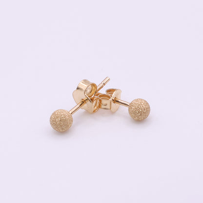18ct Yellow Gold Textured Ball Stud Earrings
