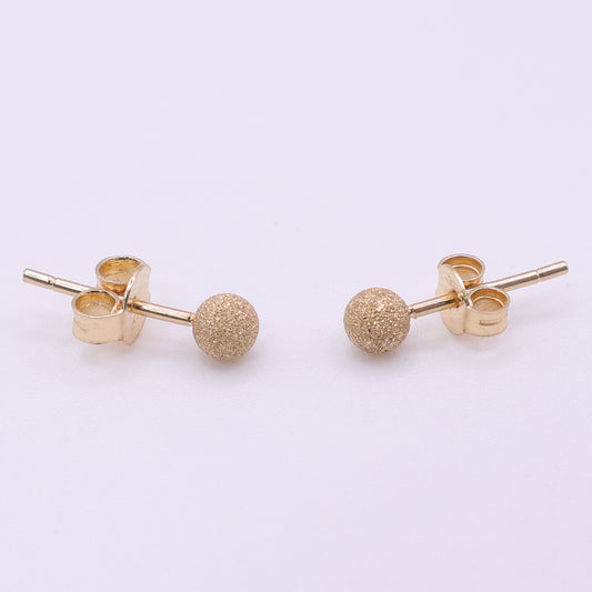 18ct Yellow Gold Textured Ball Stud Earrings