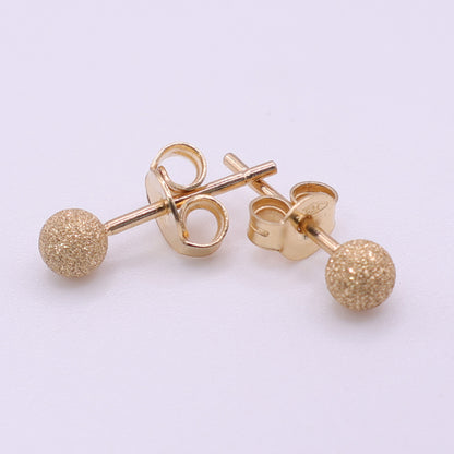 18ct Yellow Gold Textured Ball Stud Earrings