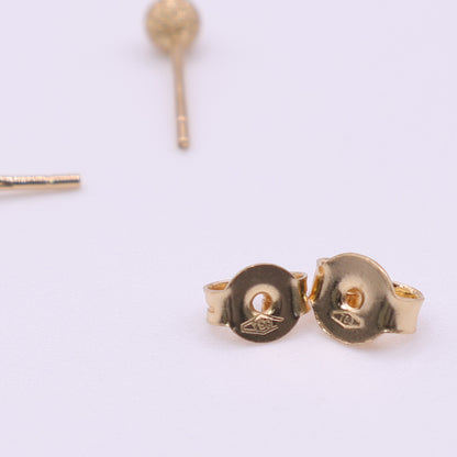 18ct Yellow Gold Textured Ball Stud Earrings