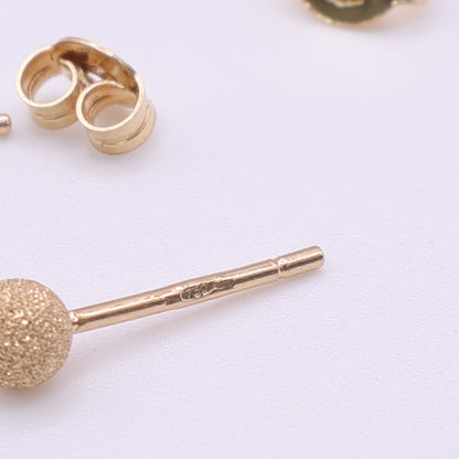 18ct Yellow Gold Textured Ball Stud Earrings
