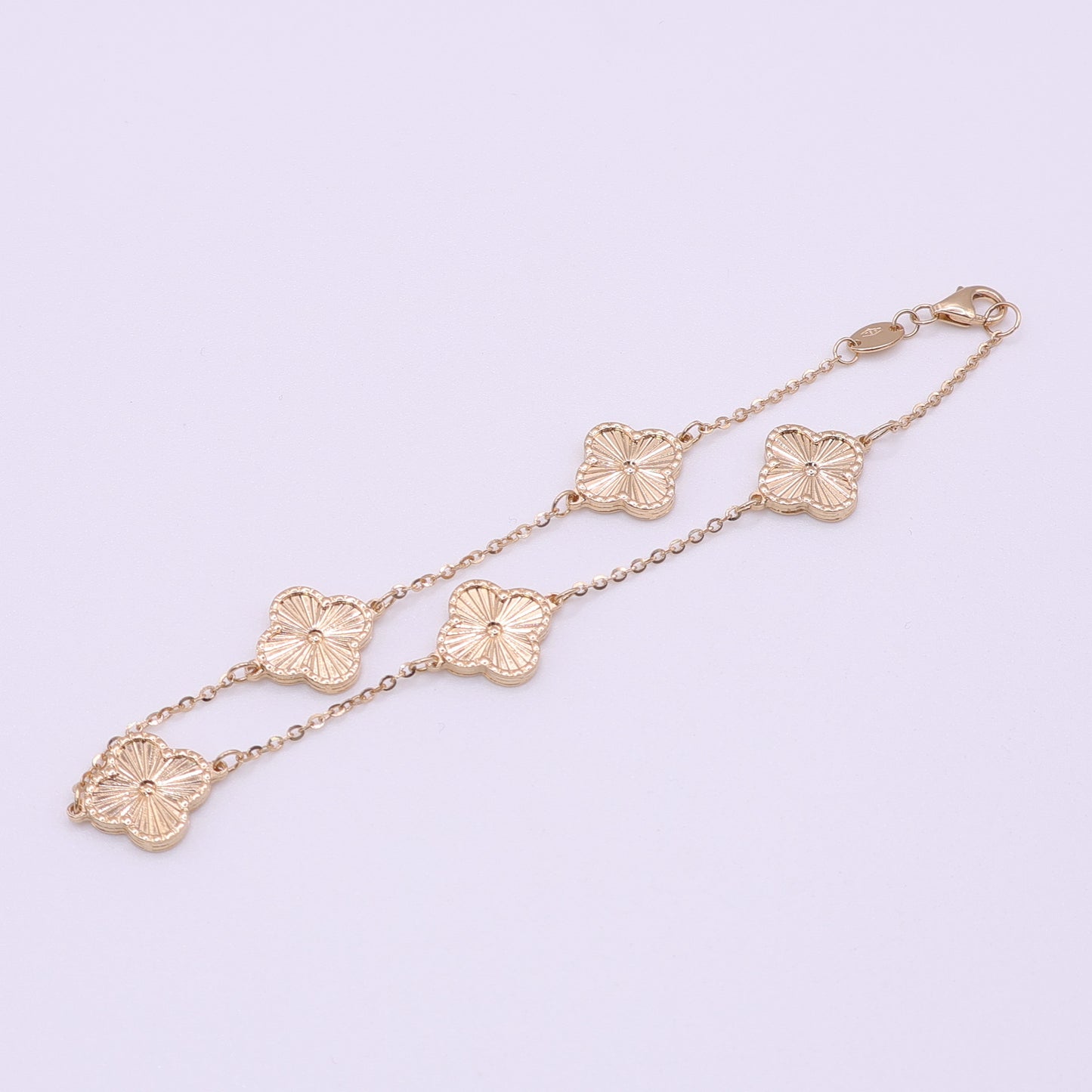 Second Hand 18ct Yellow Gold Clover Station Bracelet