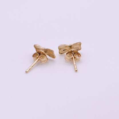 Second Hand 18ct Yellow Gold Bow Stud Earrings