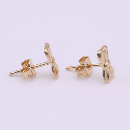 Second Hand 18ct Yellow Gold Bow Stud Earrings