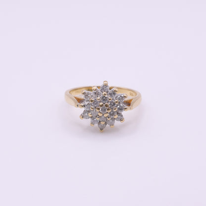 Second Hand 18ct Yellow Gold Diamond Cluster Ring
