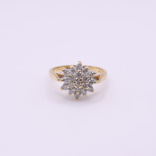 Second Hand 18ct Yellow Gold Diamond Cluster Ring