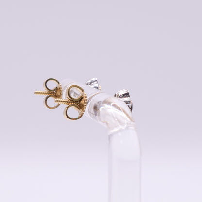 Second Hand 18ct Yellow Gold Ruby and Diamond Cluster Stud Earrings