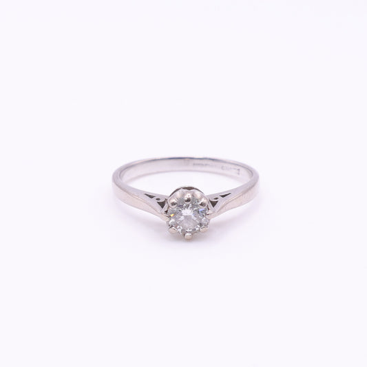 Second Hand 18ct White Gold 0.3ct Diamond Solitaire Ring